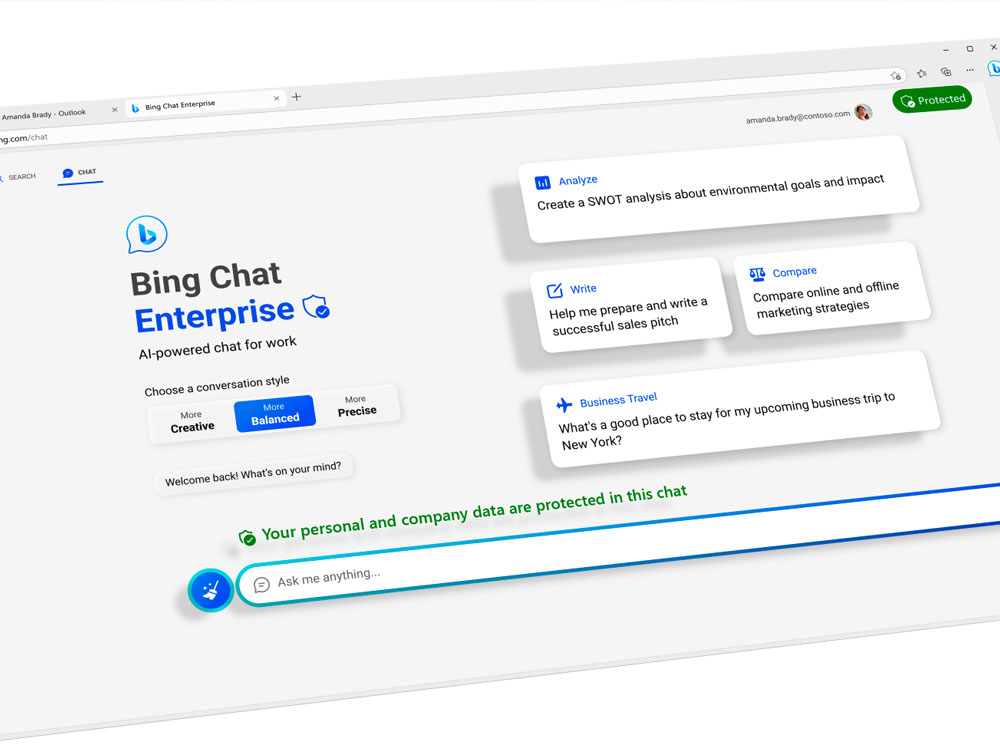 Bing Chat Enterprise, Sales Copilot e mais: as novidades de IA Microsoft